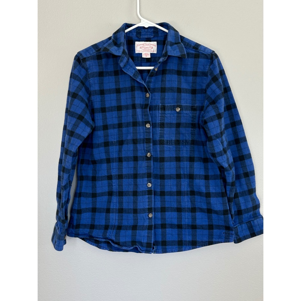 C.C. Filson Women's Blue Black Buffalo Plaid Flannel Shirt Medium Outdoor Work